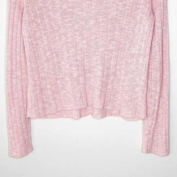 Eileen Fisher Pink Ribbed Knit Linen Sweater XS - Picture 7 of 9
